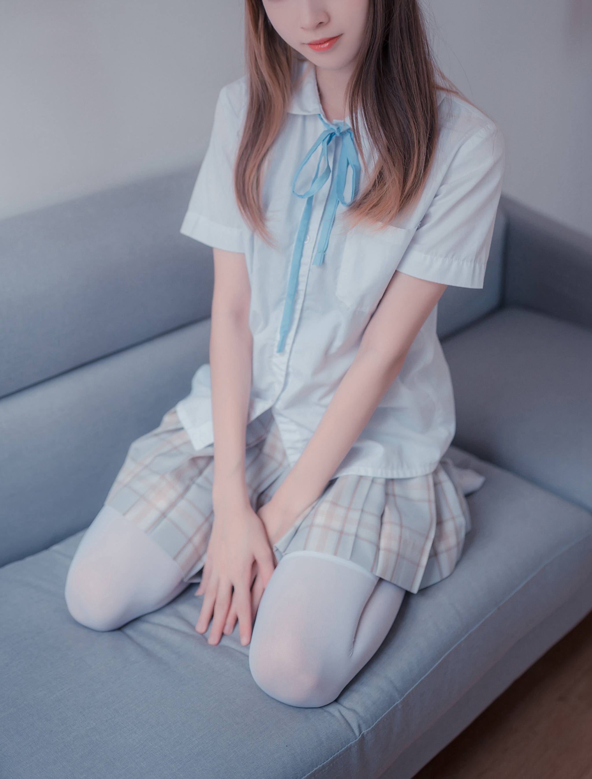 图片[1]-风之领域 – NO.065 格子裙吊带白丝 [46P]-XikXak
